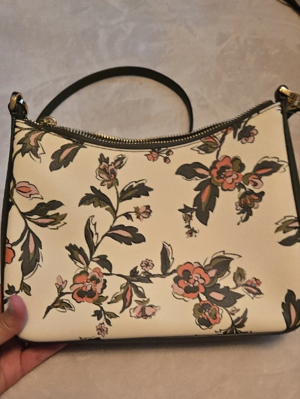 kate spade Cream Floral Crossbody with Pink and Green Accents
